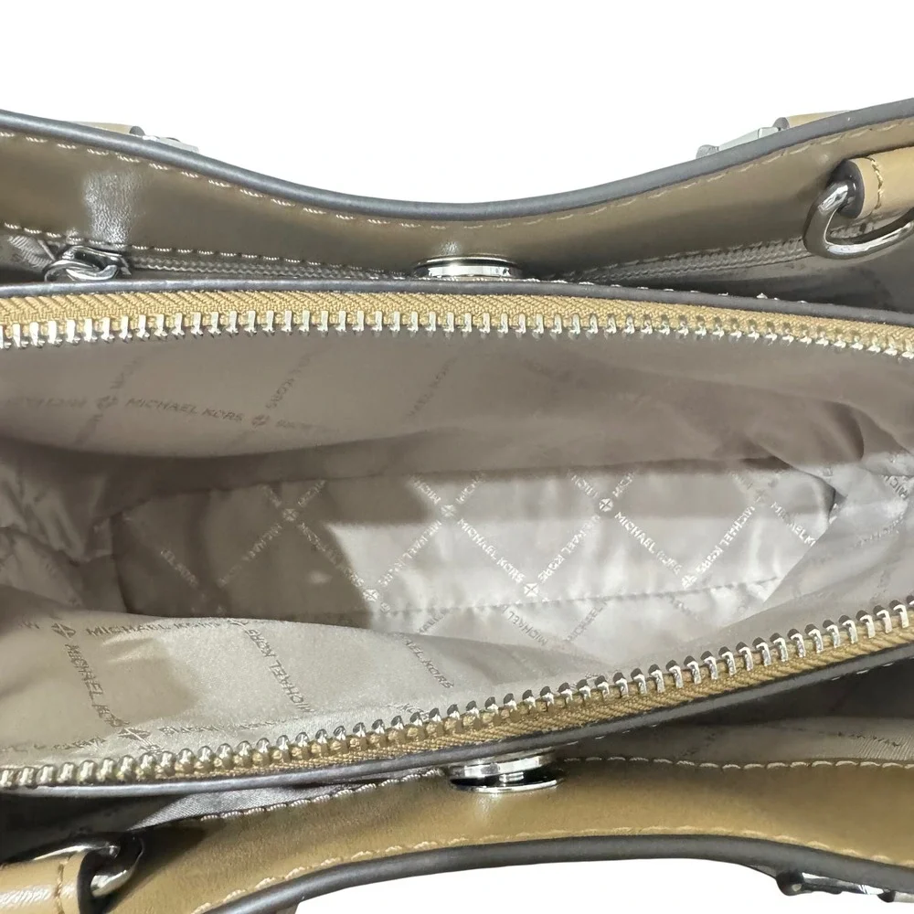 Michael Kors Small Camille Dark‎ Khaki saffiano Leather Satchel Handbag